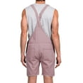 thumbnail image 3 of Dellytop Mens Solid Color Pockets Bib Overalls Romper Shorts Pink L, 3 of 4