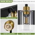 thumbnail image 3 of Bathroom Light Fixtures Bathroom Vanity Light 4-Light Bathroom Lights over Mirror with Clear Glass Shade for Kitchen Living Room Bedroom, 3 of 6