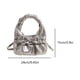 thumbnail image 4 of Bolso Mano para Mujer Con Correa Ajustable Lazo Cuero PU (Plata), 4 of 9