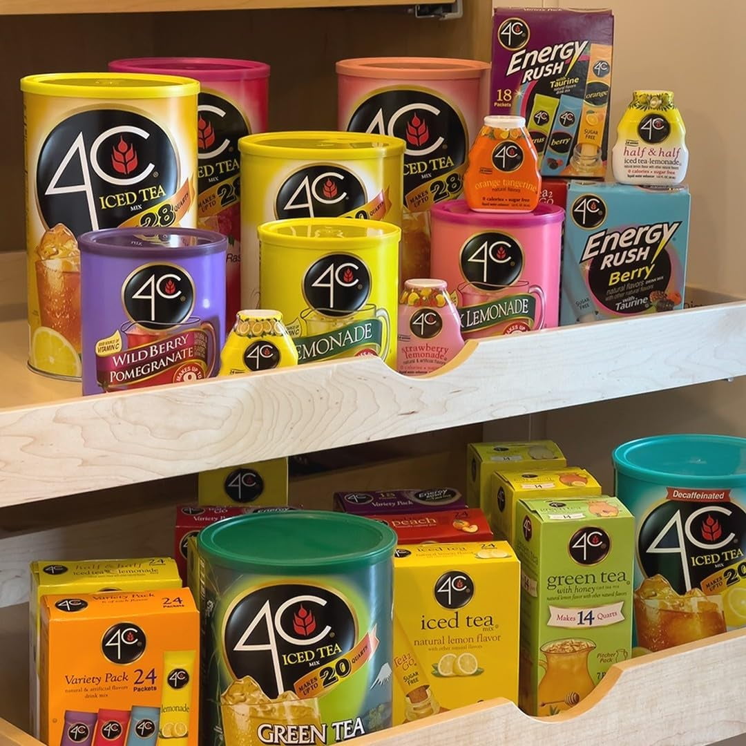 4C Powder Drink Stix, Lemonade 500 Count, Bulk Buy, Singles Stix, On the Go, Refreshing Water Flavorings, Value Pack