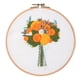 thumbnail image 2 of Kit de punto de cruz impreso para manualidades, con hermosos diseños florales. naranja, 2 of 9