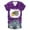 Purple, variant on Womens And Leisure Carnival Printed Short Sleeves Blouse Round Neck Casual
