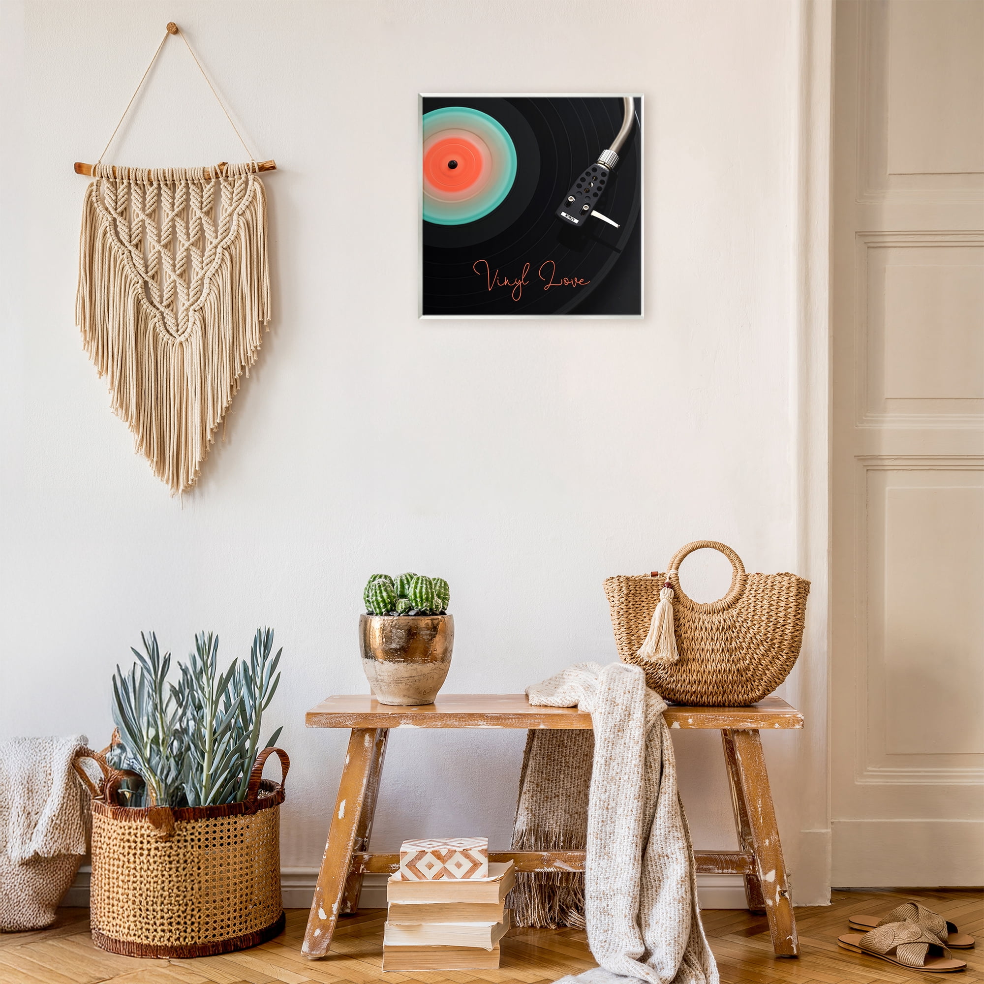 Stupell Industries Spinning Record Vinyl Love Wall Plaque Art, design by Tom Quartermaine