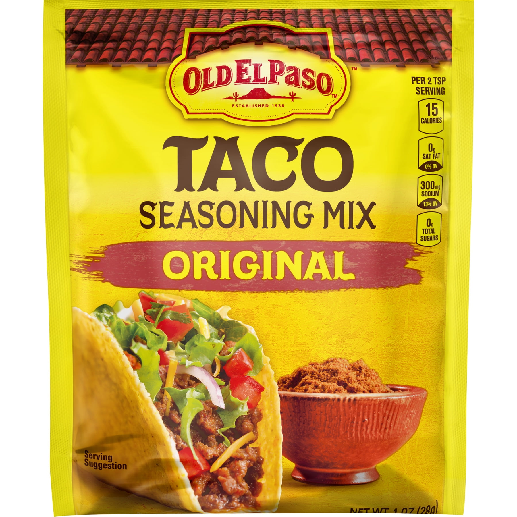 Old El Paso Taco Original Seasoning Mix, 1 oz Packet - Walmart.com ...