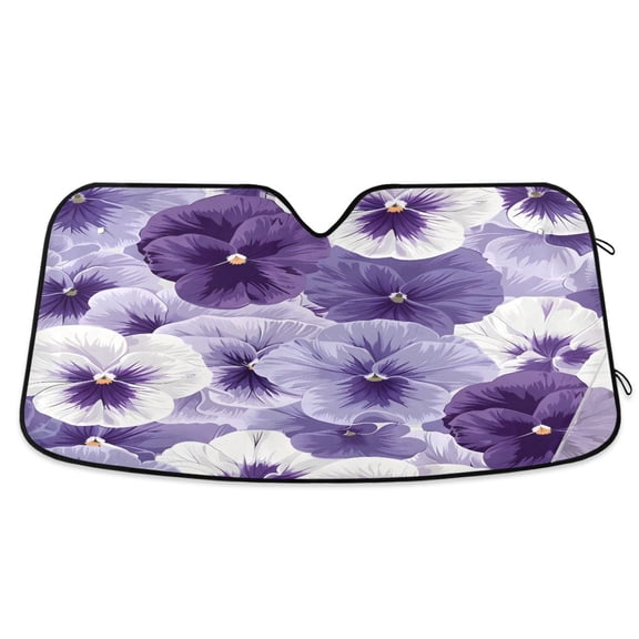 ALAZA Violet Flowers Windshield Sun Shade Car Foldable Visor Block UV Rays Protector 55"x27.6"