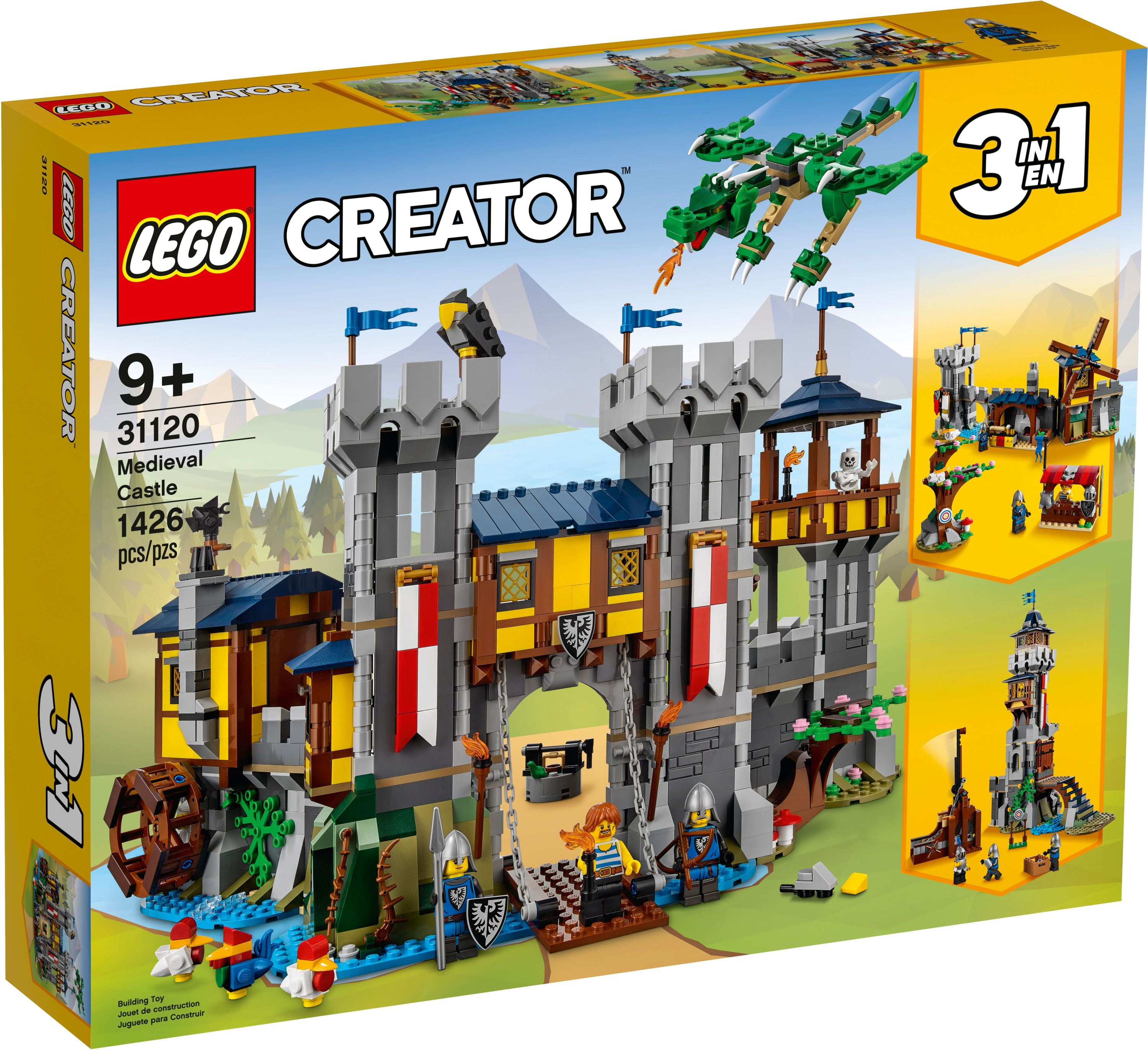 LEGO Creator 3in1 Castle Toy to Tower or Marketplace 31120, Skeleton, Dragon Figure, Minifigures and Catapult - Walmart.com