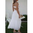 thumbnail image 2 of Women's Cutout Square Neck Midi Cami Dress with Ties and Ruched Backless Fit 95% Polyester 5% Spandex Imported Easy Care, 2 of 27