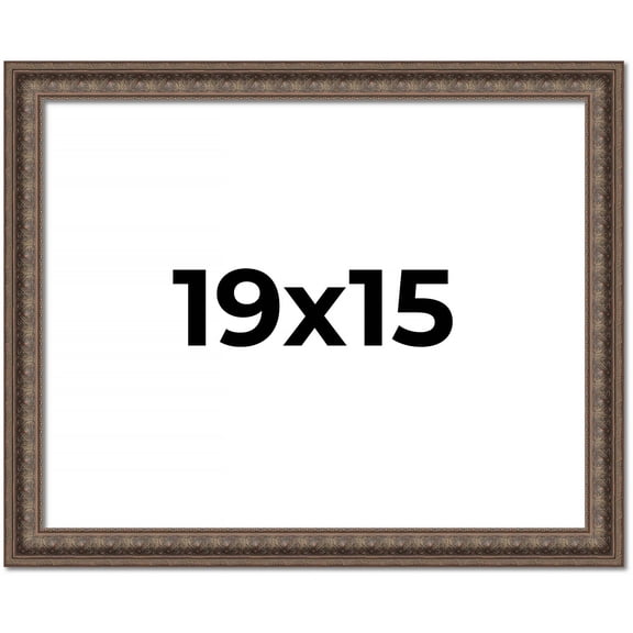 19x15 Ornate Brown Real Wood Picture Frame Width 1.5 Inches | Interior Frame Depth 0.5 Inches |