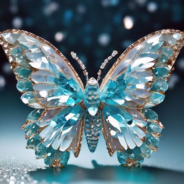 (ZSH381) Resina Diamante Serie Animal Mariposa Cristal Diamante 40*40CM