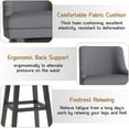 thumbnail image 3 of HomeZeer 26" Bar Stools Set of 2, Swivel Counter Height Bar Stools with Back, Upholstered Bar stools for Kitchen Island, Solid Wood Legs Bar Chairs with Footrest for Kitchen Dining Room, Gray, 3 of 7