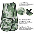 thumbnail image 2 of Yayeee Double Oven Mitt Kitchen Heat Resistant Baking 35" x7" Quilted Glove, Army Green Camouflage Pattern, 2 of 6