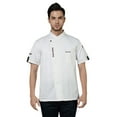 thumbnail image 2 of Chef Shirt Men Hotel Restaurant Work Shirt Uniform Unisex Chef Jacket Long Sleeve Kitchen with Distinctive Red Buttons for Hotel Restaurant Staff,White,M, 2 of 7
