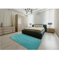 thumbnail image 4 of Ahgly Company Indoor Square Patterned Dark Cyan Green Area Rugs, 7' Square, 4 of 6