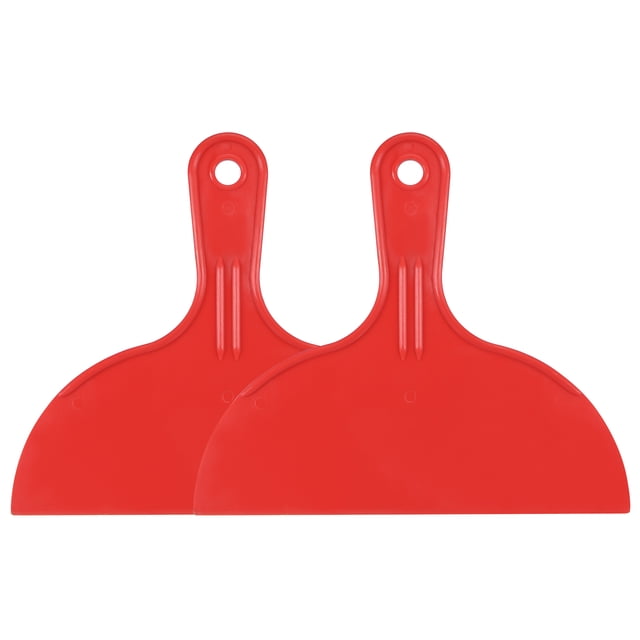 Unique Bargains Putty Scraper 8' ABS Plastic Spatula Drywall Patch Repair Spreader Wall Covering Smoother Red 2 Pcs