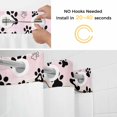 thumbnail image 5 of Pink Blue Paw Print No Hook Shower Curtain Waterproof, Bathroom Curtains with Snap in Liners and See Through Top Window, Vintage Farmhouse Wooden Grain Hotel Style Bathtub Curtains Shower 72"Wx78"L, 5 of 8