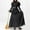 Black, variant on Jacenvly New Prom Dresses for Juniors Women's Gothic Court Style Belt Witch Bubble Sleeve Long Sleeve Round Neck Dress Women Cocktail Dresses Black Xl