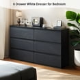 thumbnail image 3 of Black 6 Drawer Dresser for Bedroom, 15.3" D x 47.2" W x 32.3" H in Simply Modern Chest of Drawers, Wood Storage Double Dresser with Deep Drawers for Living Room, Hallway Entryway, 3 of 9
