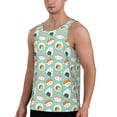 thumbnail image 2 of Wukai Kawaii Sushi Print Men’s Workout Tank Top Sleeveless Muscle T shirt Gym Running Fitness Tank Top-4X-Large, 2 of 7