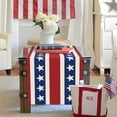 thumbnail image 4 of 13 x 48" 4th of July Patriotic Table Runner, Stars Stripes Kitchen Dining Table Decor, Burlap Home Decoration Indoor Outdoor Party Supply by JEWLALO, 4 of 13