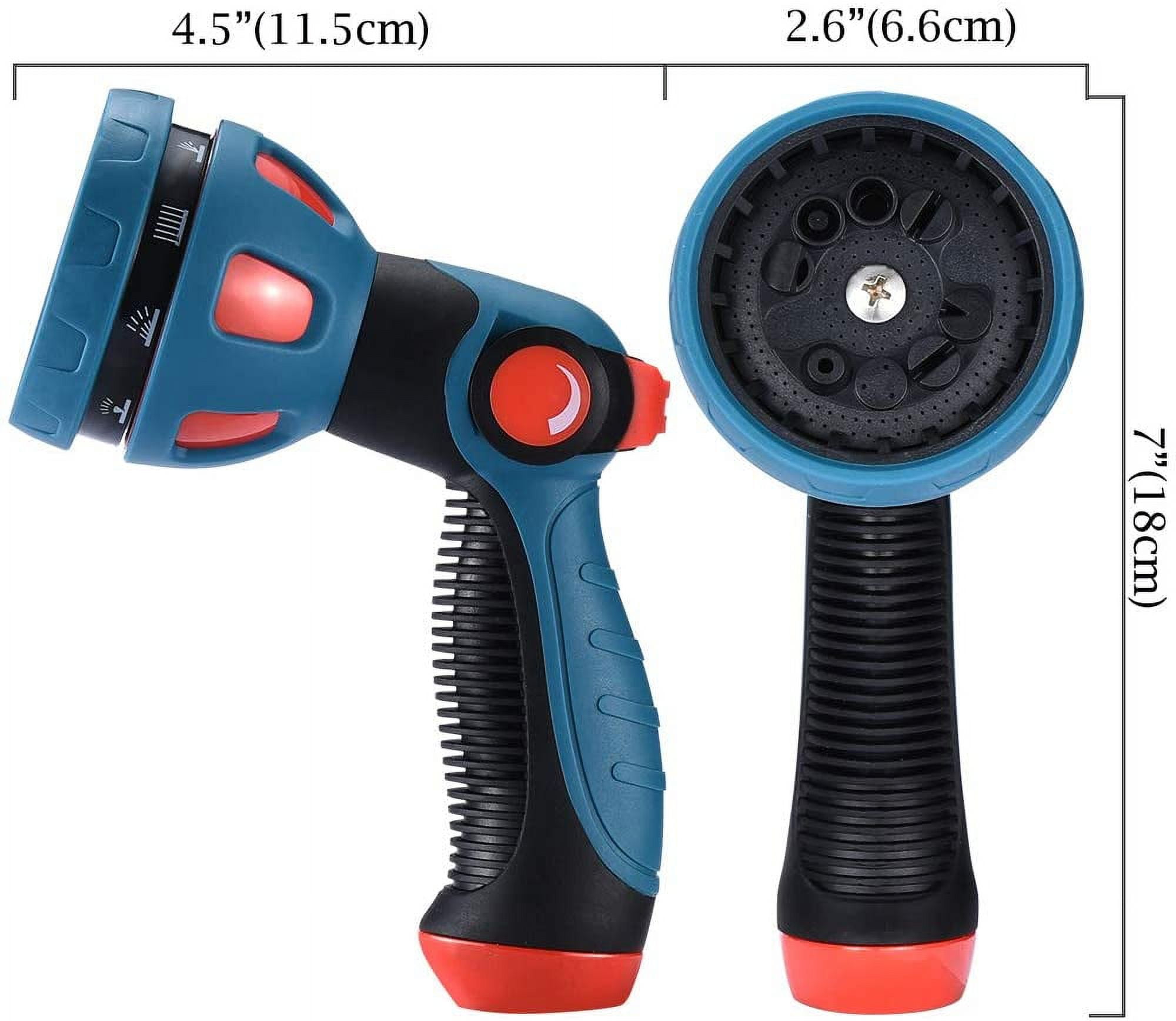 FANHAO Garden Hose Spray Nozzle - 10 Adjustable Patterns Metal High Pressure Hose Nozzle with Thumb Control Design, Hose Sprayer for Garden & Lawns Watering, Cleaning, Pets & Car Washing