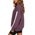 thumbnail image 6 of TEMOFON Womens Sweatshirts Long Sleeve Shirts for Fall Tops Crew Neck Winter Clothes Fleece Lined Loose Fitting Tops for Women Wine Red S, 6 of 9