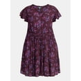 thumbnail image 4 of Terra & Sky Women's Plus Size Mini Dress with Flutter Sleeves, Sizes 0X-5X, 4 of 4