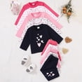 thumbnail image 2 of mgoYE Baby Girl Clothes 0-3 Months Baby Girls Clothes 5Pack Heart Print Infant Baby Girl Fall Outfits Long Sleeve Sweatshirt Pants Sets Spring Fall Sweatsuit Clothing for Girl(Pink,9-12 Months), 2 of 9