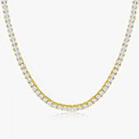 Cate & Chloe Olivia 18k Yellow Gold Plated Tennis Necklace with Simulated Diamond Crystals for Women