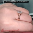 thumbnail image 2 of 1 Carat Emerald Cut Lab Diamond Twisted Solitaire Ring, 2 of 7