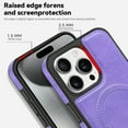 thumbnail image 5 of Mantto Cases for iPhone 12 / 12 Pro Case Compatible with MagSafe Kickstand Vegan Luxury Leather Slim Classic Luxury Elegant Thin Protective Cover For iPhone 12 / 12 Pro, Purple, 5 of 10