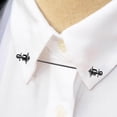thumbnail image 4 of Shirt Collar Bar Tie Pin for Men 70mm Formal Bar Clips Copper for Business Black, 4 of 8