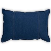 Decorative Denim Throw Pillow Navy Blue Farmhouse Oblong Pillow for Sofa Couch Bed Chair Decoration 18x18 inches