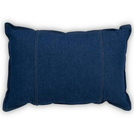Decorative Denim Throw Pillow Navy Blue Farmhouse Oblong Pillow for Sofa Couch Bed Chair Decoration 18x18 inches