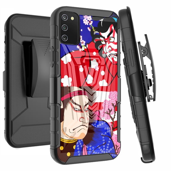 DALUX V Hybrid Kickstand Holster Phone Case Compatible with Samsung Galaxy A03s (2022) 6.5 inch - Kabuki Fight