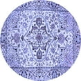thumbnail image 1 of Ahgly Company Machine Washable Indoor Round Medallion Blue Traditional Area Rugs, 8' Round, 1 of 4