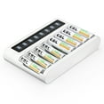 thumbnail image 2 of EBL 4-Pack Rechargeable AA Batteries (NiMH 2800mAh  1100mAh) AAA Batteries + Smart LCD 8 Bay Battery Charger, 2 of 8