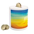 thumbnail image 2 of Colorful Piggy Bank, Gradient Colored Digital Female Human Body with Central Points Design, Ceramic Coin Bank Money Box for Cash Saving, 3.6" X 3.2", Multicolor, by Ambesonne, 2 of 4