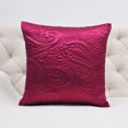 thumbnail image 2 of Home Soft Things Satin Quilted Paisley Throw Pillow Cover 2 piece Set - Burgundy - 20" x 20", 2 of 6