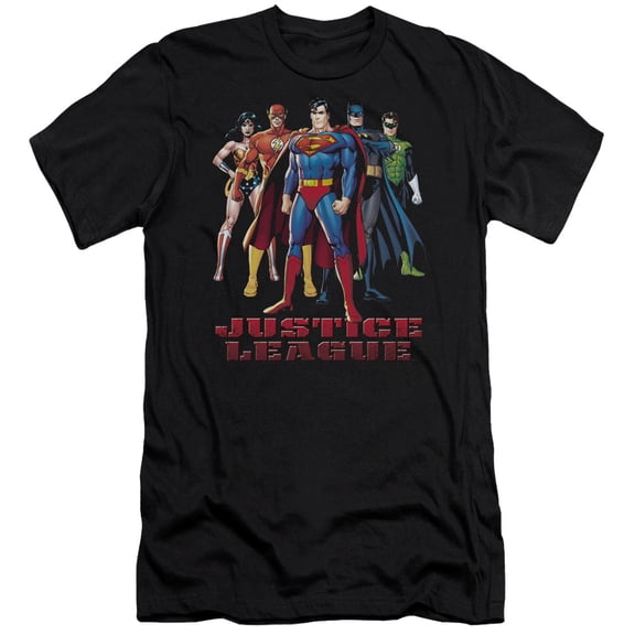 JLA Justice League In League S/S Adult 30/1 T-Shirt Black