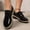 #0192-Black, variant on Xucatan Low Heel Floral Embroidered Up Shoes for Women, Faux Leather Round Toe Loafers with Contrast Stitching, Cushioned Insole Casual Footwear, Versatile Solid Color Design for Office Gift