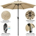 thumbnail image 3 of Alden Design 9 Foot Patio Umbrella with Crank and Push Button to Tilt, Tan, 3 of 13