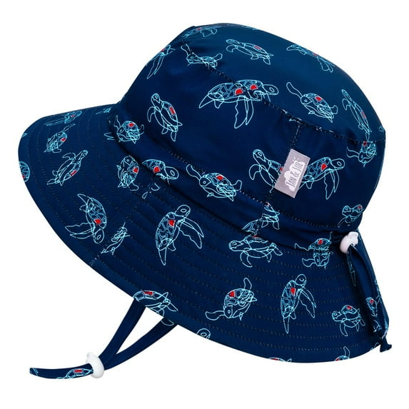 Jan & Jul Toddler Sun-Hat with UV Protection for Boy, Adjustable Size (M: 6-24 Months, Turtle)
