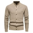 thumbnail image 2 of Vedolay Sweaters for Men Open-Front Cardigan Coat Solid Color Coats for Men Beige,XL, 2 of 3