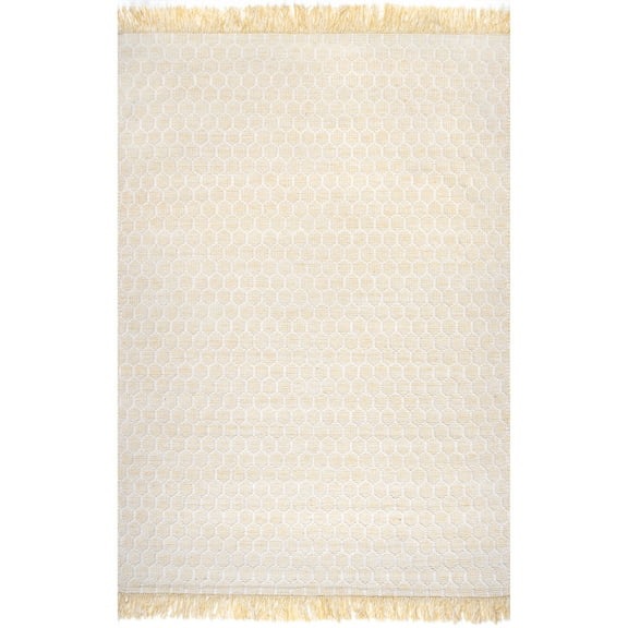 nuLOOM Wylie Honeycomb Wool Fringe Rug