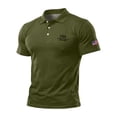 thumbnail image 2 of Casual Men's Polo Shirts with Classic Fit and Breathable Fabric Showcasing USA 1776-2026 Design for Office Casuals Weekend Outings Family Gatherings Sporting Events&nbsp; Army Green L, 2 of 4