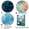 thumbnail image 3 of Designart "Fusion Of Marine Blue And White I" Abstract Shapes Wall Art Living Room, 3 of 7