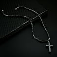 thumbnail image 4 of Jiaroswwei Fashion Men's Artificial Hematite Bead Cross Crucifix Jesus Pendant Necklace, 4 of 6