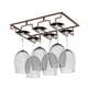 thumbnail image 1 of Inteprter Soporte para copas de vino, colgador de copas de restaurante de hierro debajo del gabinete, estante para copas de champán, estante Cocina y Comedor Bronce, 1 of 6