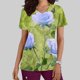 thumbnail image 2 of Vestido Corto para las Mujeres con Cuello en V Imprimir Manga Corta Bolsillo Enfermera Top, Poliéster Ligero para el Hogar Diario Y Desgaste Casual, 2 of 9