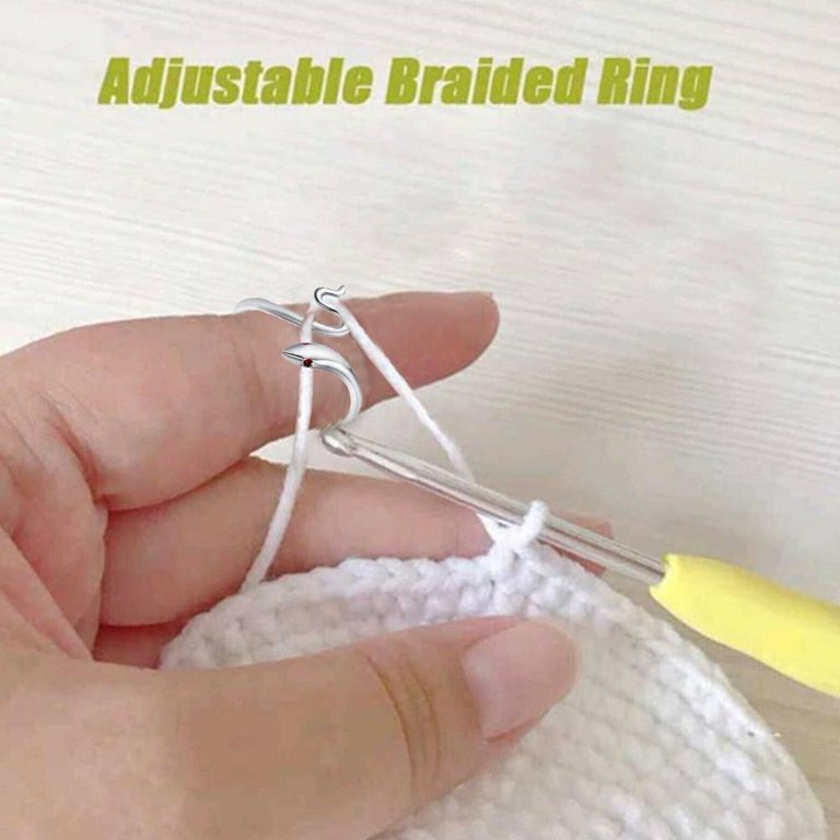  1-10PCS Crochet Rings for Finger Adjustable Knitting